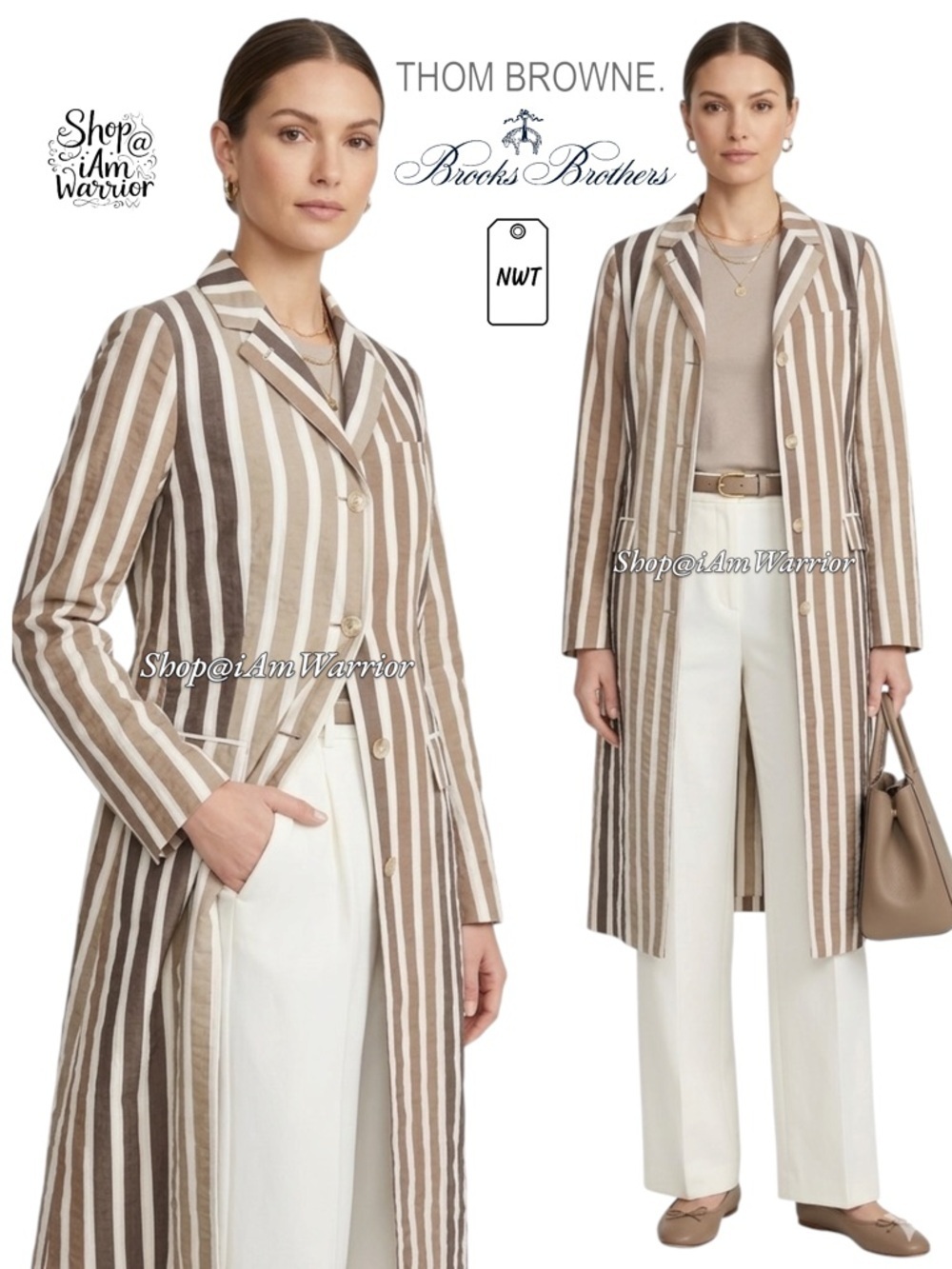 Thom Browne x Brooks Brothers Black Fleece Striped Trench Coat *shop@iamwarrior